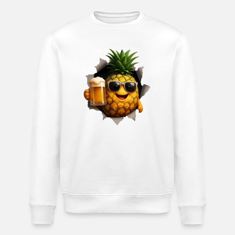 Ananas Bier - Stanley/Stella Unisex Bio-Sweatshirt ROLLER - Weiß