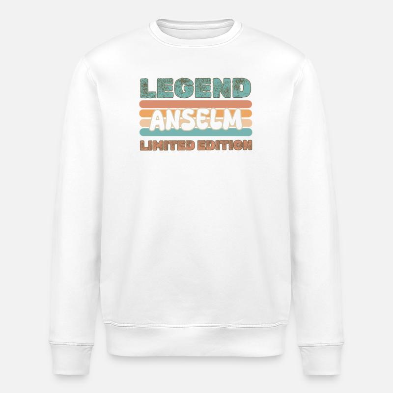 Vorname Anselm - Stanley/Stella Unisex Bio-Sweatshirt ROLLER - Weiß