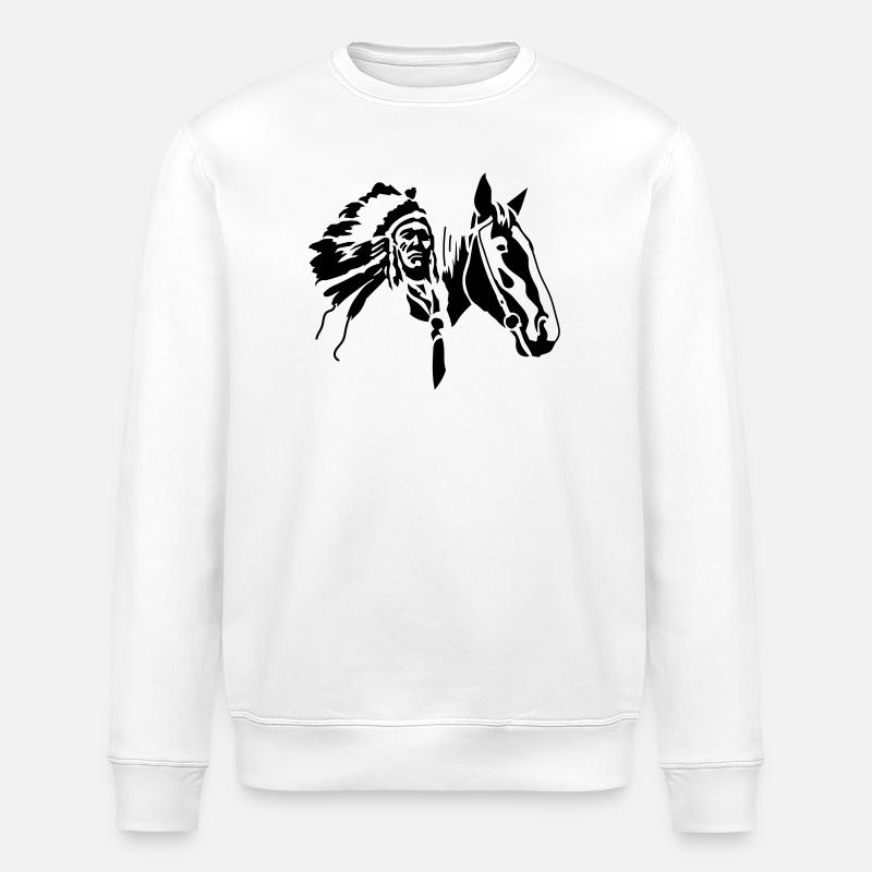 Indianern  - Stanley/Stella Unisex Bio-Sweatshirt ROLLER - Weiß