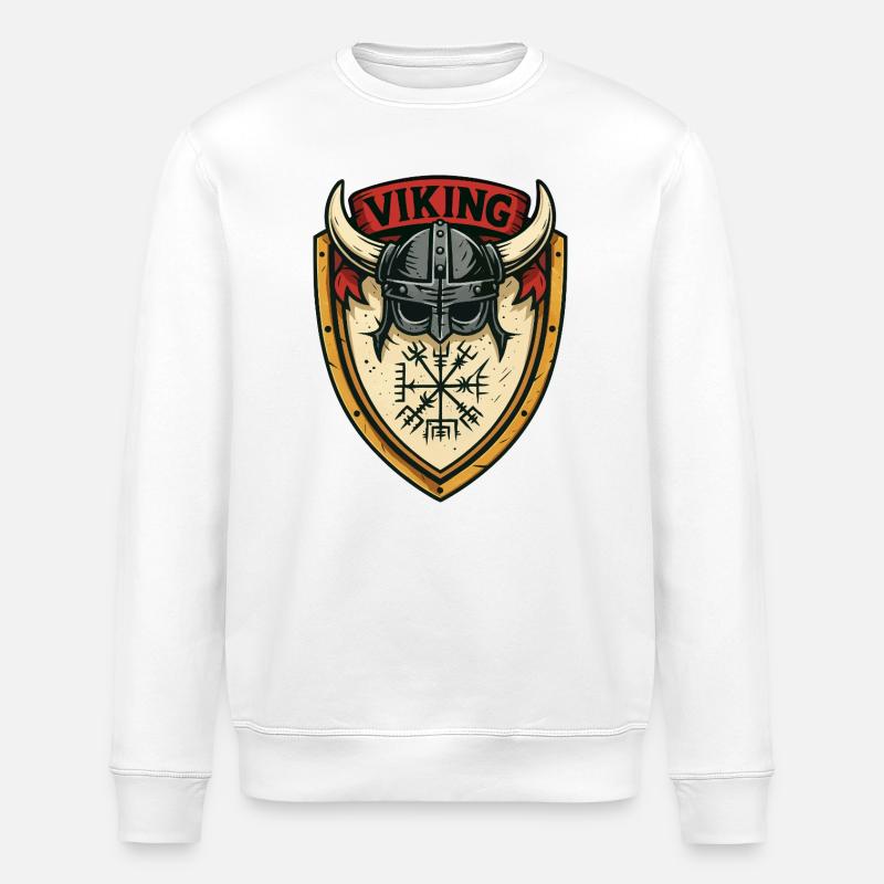Viking Schildhelm Emblem - Stanley/Stella Unisex Bio-Sweatshirt ROLLER - Weiß