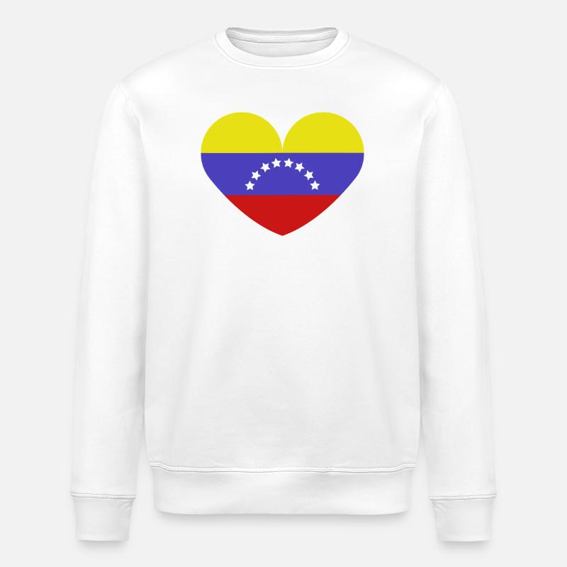 Drapeau du cœur du Venezuela - Sweat bio ROLLER Stanley/Stella Unisexe - blanc