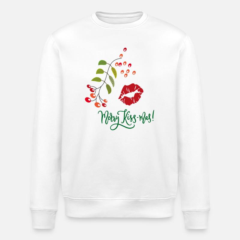 Merry Kiss-mas  Weihnachten - Stanley/Stella Unisex Bio-Sweatshirt ROLLER - Weiß