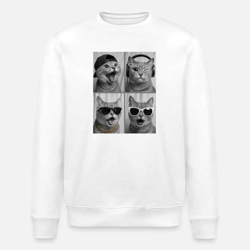 Chat - Sweat bio ROLLER Stanley/Stella Unisexe - blanc