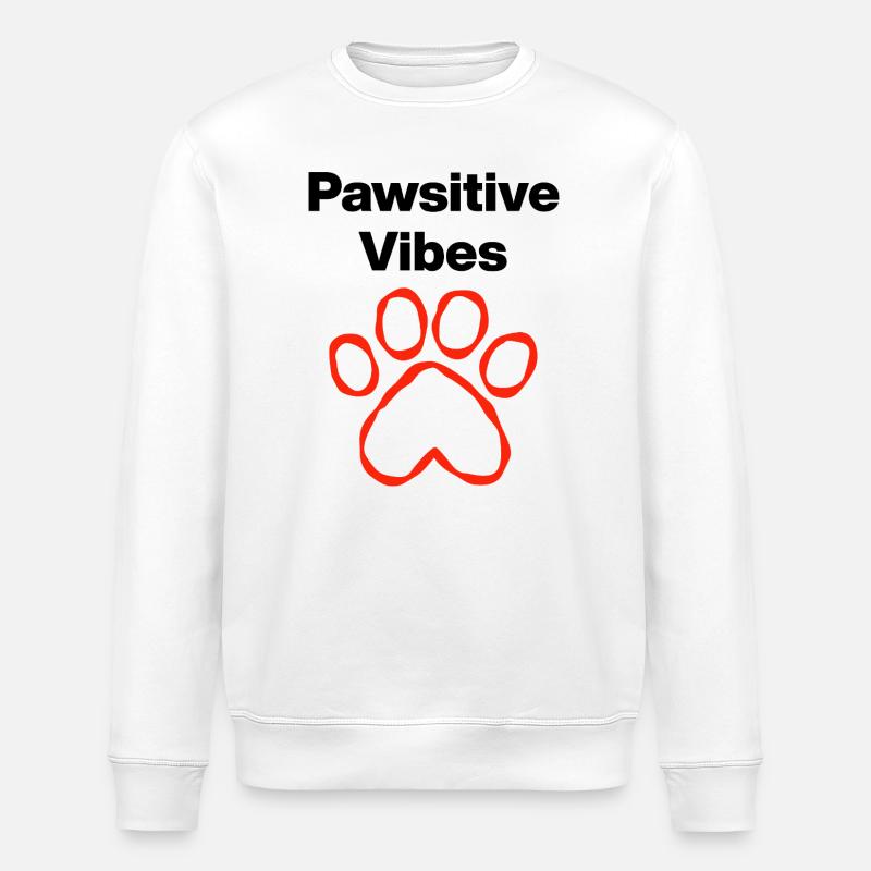 Pawsitive Vibes – Pfotenliebe - Stanley/Stella Unisex Bio-Sweatshirt ROLLER - Weiß