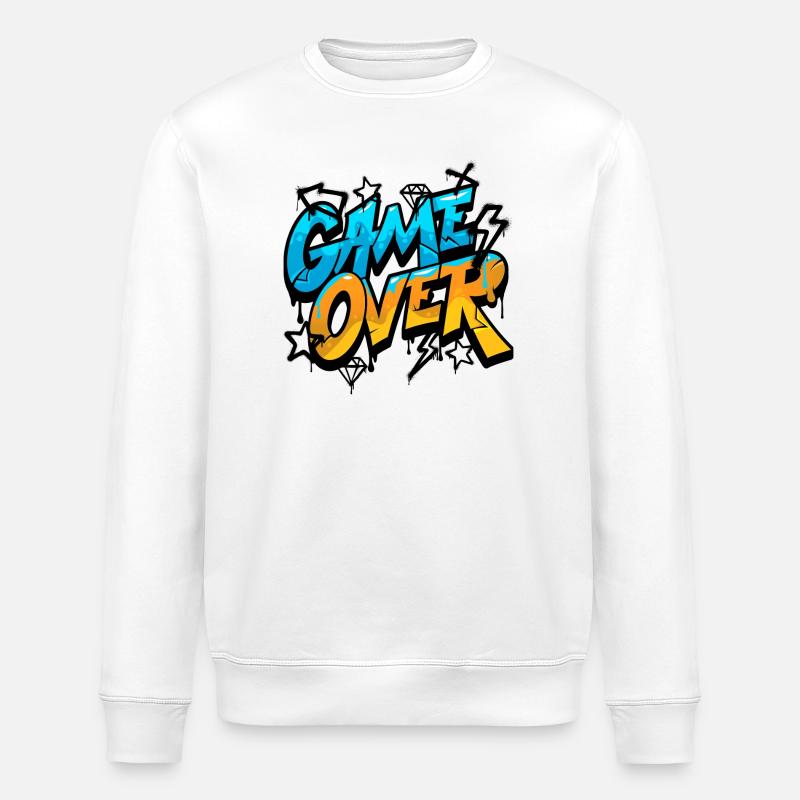 Game Over Graffiti Neon - Stanley/Stella ROLLER Unisex Organic Sweatshirt - white
