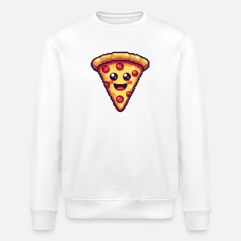Pixelpizza Lächelnde Scheibe - Stanley/Stella Unisex Bio-Sweatshirt ROLLER - Weiß