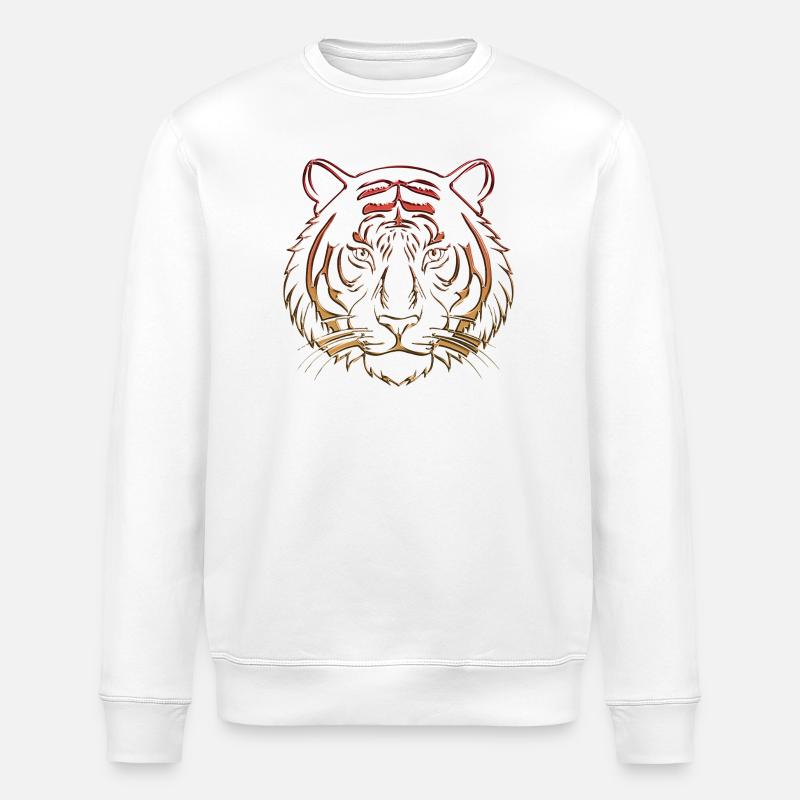 Metallischer Tiger Chrom rotorange - Stanley/Stella Unisex Bio-Sweatshirt ROLLER - Weiß