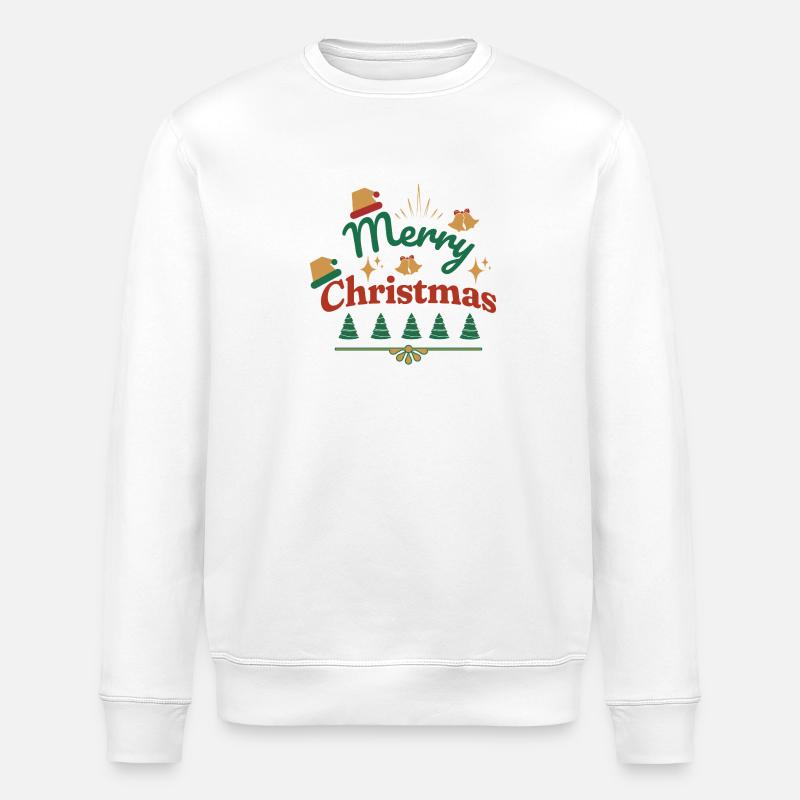 Joyeux Noël imprimé rétro - Sweat bio ROLLER Stanley/Stella Unisexe - blanc