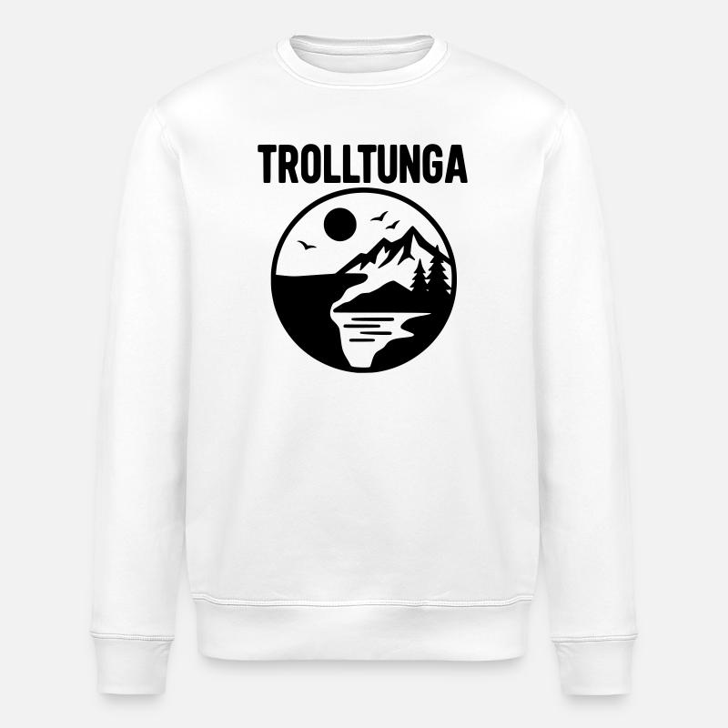 trolltunga silhouette - Stanley/Stella Unisex Bio-Sweatshirt ROLLER - Weiß