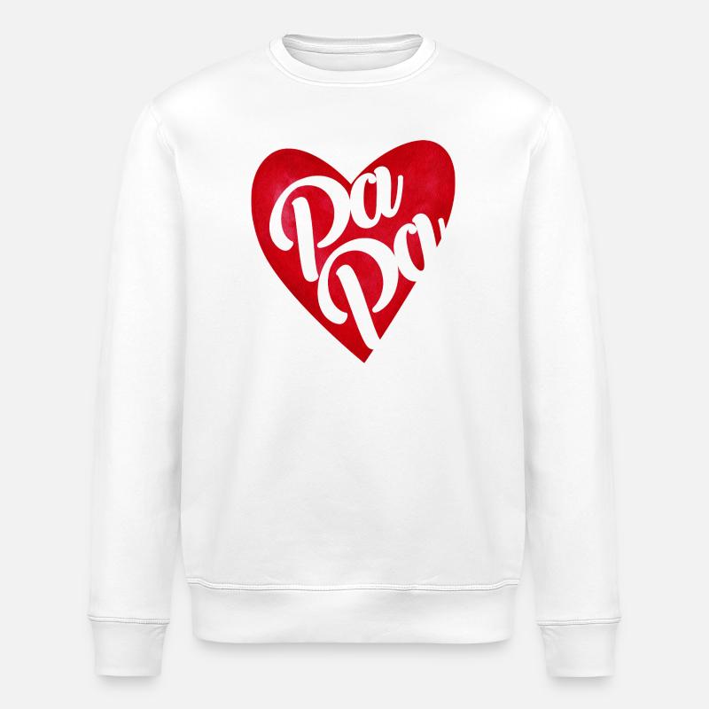 Red Heart Dad – Papa-Geschenk - Stanley/Stella Unisex Bio-Sweatshirt ROLLER - Weiß