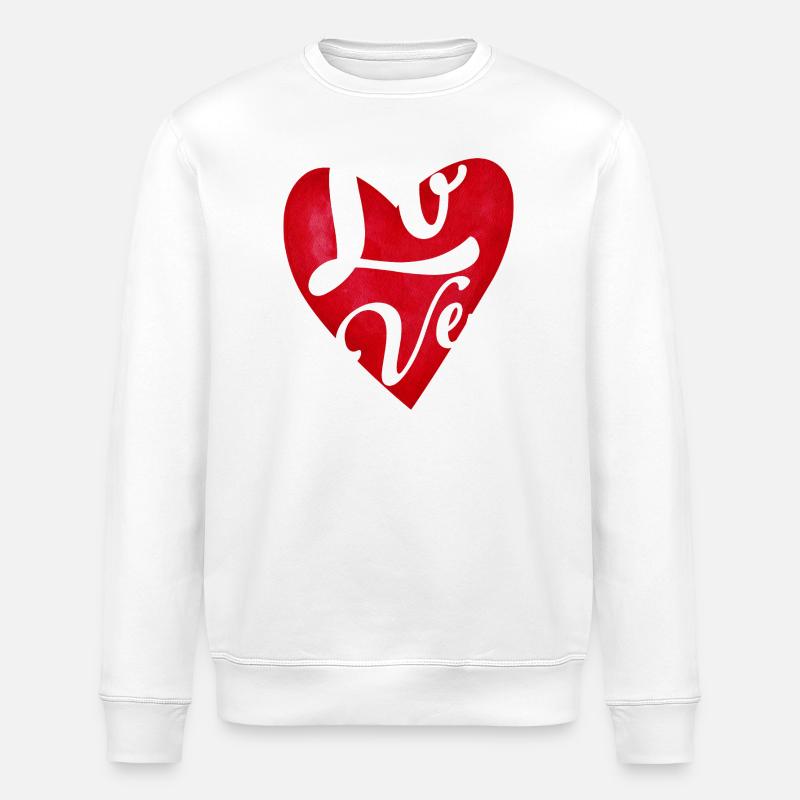 Liebesrotes Herz – Liebesgeschenk - Stanley/Stella Unisex Bio-Sweatshirt ROLLER - Weiß