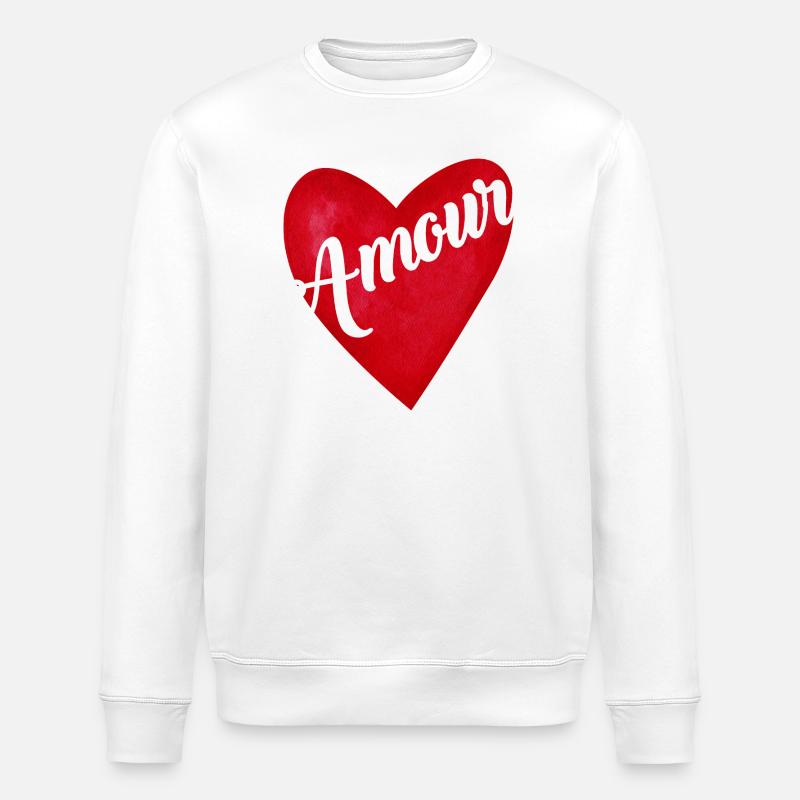 Liebesrotes Herz – Liebesgeschenk - Stanley/Stella Unisex Bio-Sweatshirt ROLLER - Weiß