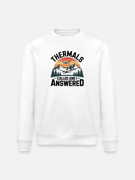 Glider thermals call, I answer – gliding - Stanley/Stella ROLLER Unisex Organic Sweatshirt - white