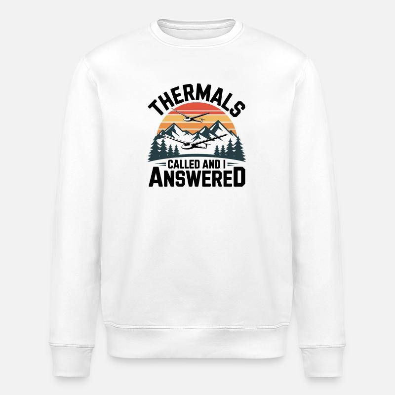 Glider thermals call, I answer – gliding - Stanley/Stella ROLLER Unisex Organic Sweatshirt - white