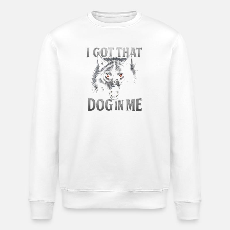 Wolfsblick – Hund In Mir - Stanley/Stella Unisex Bio-Sweatshirt ROLLER - Weiß