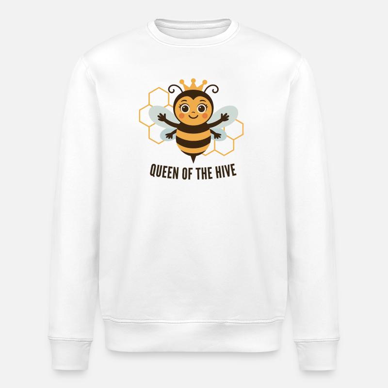 Queen Bee mit Krone - Stanley/Stella Unisex Bio-Sweatshirt ROLLER - Weiß