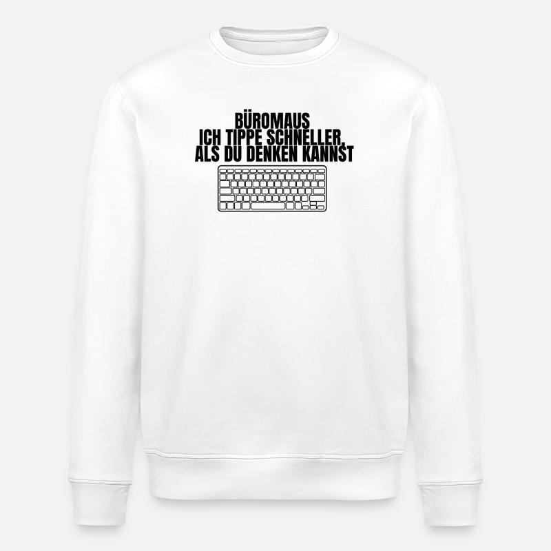 Office Mouse Design - Stanley/Stella ROLLER Unisex Organic Sweatshirt - white