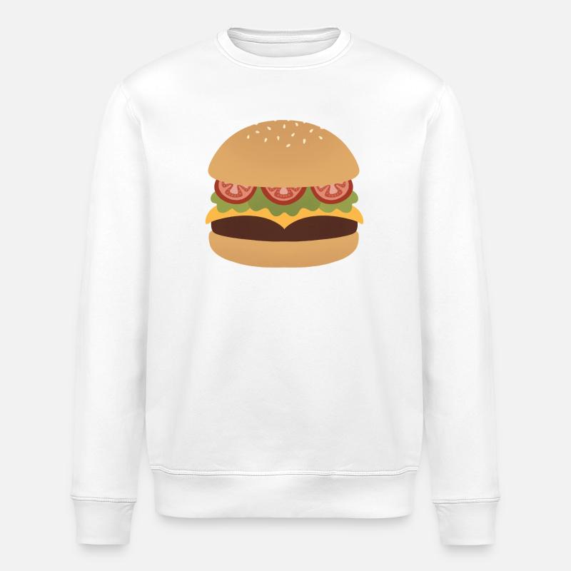 Klassische Burger Flat Kunst - Stanley/Stella Unisex Bio-Sweatshirt ROLLER - Weiß
