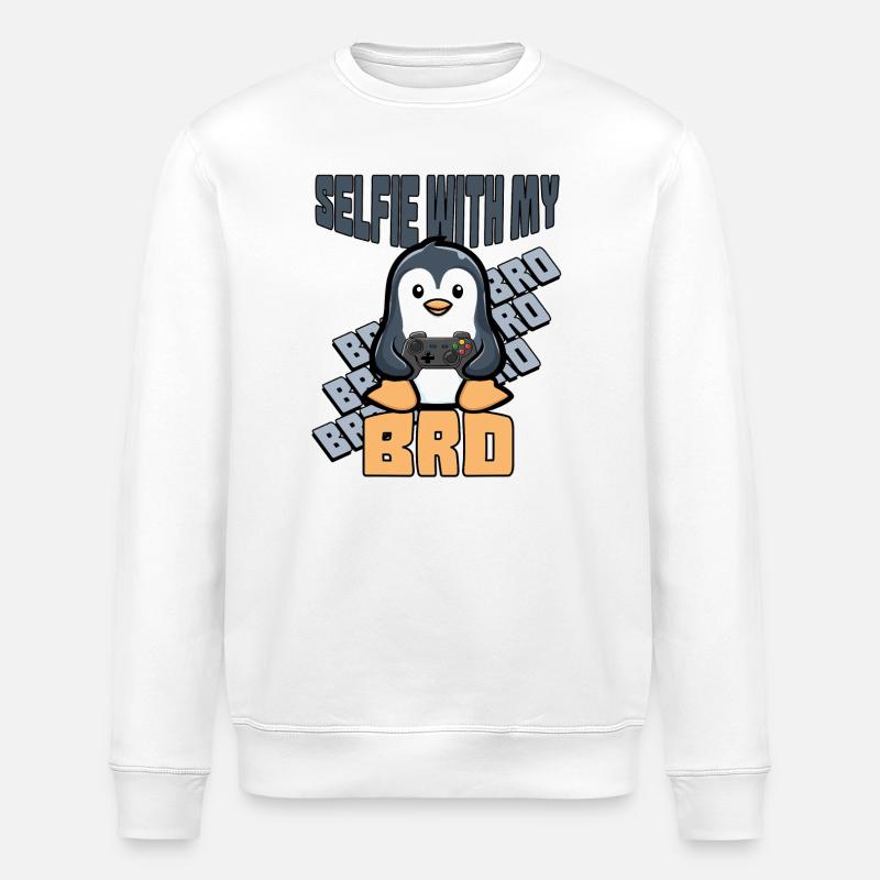 selfie with my bro - controller - Stanley/Stella Unisex Bio-Sweatshirt ROLLER - Weiß
