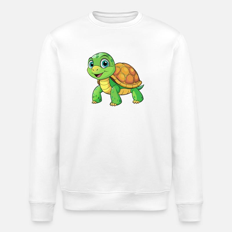 Tortue style dessin animé - Sweat bio ROLLER Stanley/Stella Unisexe - blanc