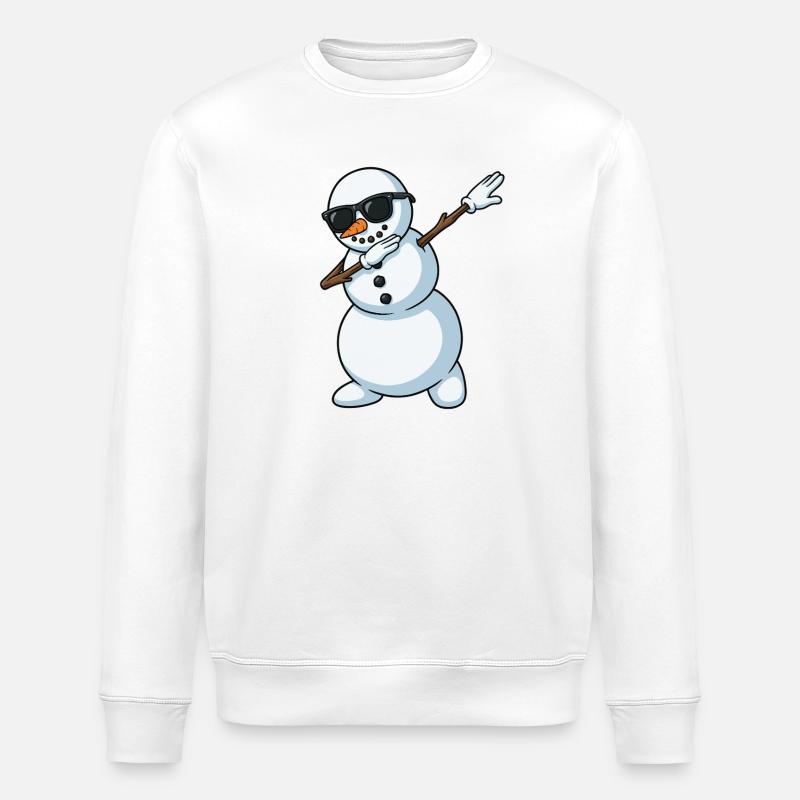 Dab Snowman Cartoon - Stanley/Stella Unisex Bio-Sweatshirt ROLLER - Weiß