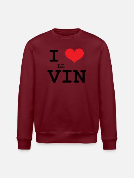 I love wine / Alcohol - Stanley/Stella ROLLER Unisex Organic Sweatshirt - white