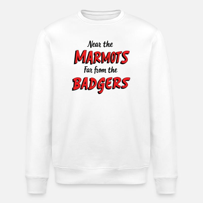 près des marmottes, loin des blaireaux - Sweat bio ROLLER Stanley/Stella Unisexe - blanc