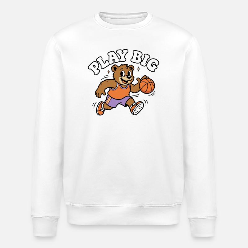 Play Big Bär Basketball - Stanley/Stella Unisex Bio-Sweatshirt ROLLER - Weiß