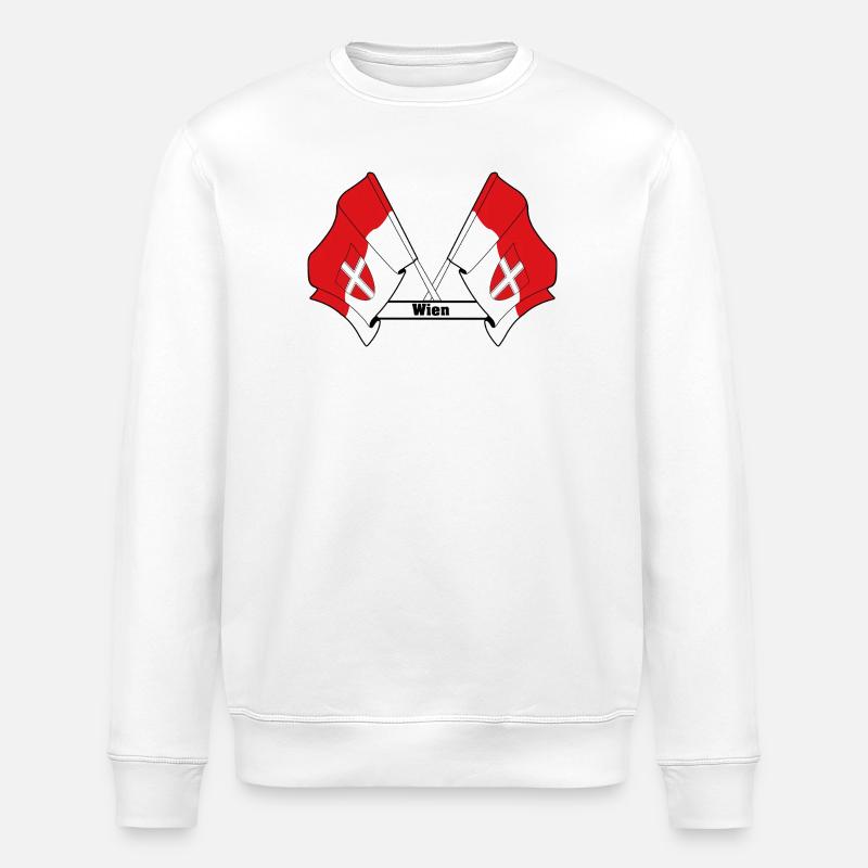 Wiener Flaggen mit Text - Stanley/Stella Unisex Bio-Sweatshirt ROLLER - Weiß