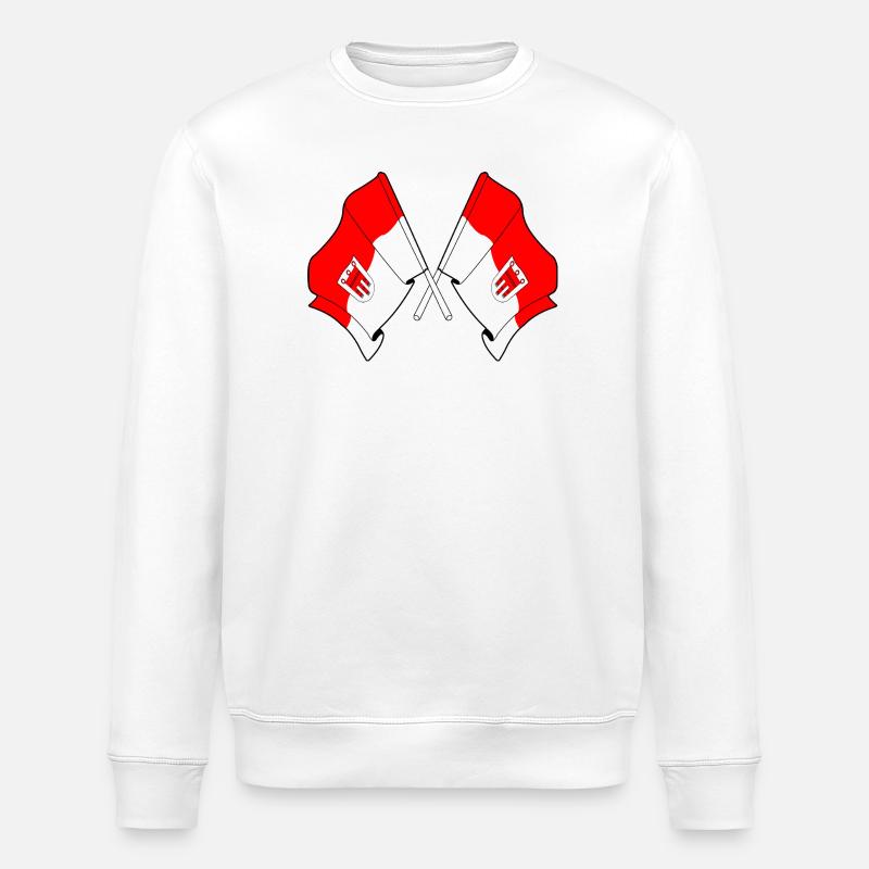 Drapeaux du Vorarlberg croisés - Sweat bio ROLLER Stanley/Stella Unisexe - blanc