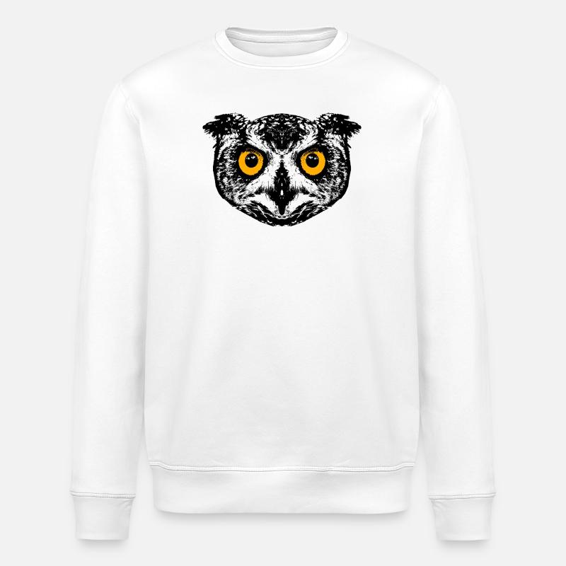 Uhu / Eule / Kauz - Stanley/Stella Unisex Bio-Sweatshirt ROLLER - Weiß