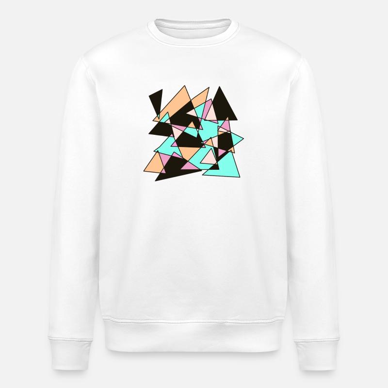 Triangles pastel géométriques - Sweat bio ROLLER Stanley/Stella Unisexe - blanc