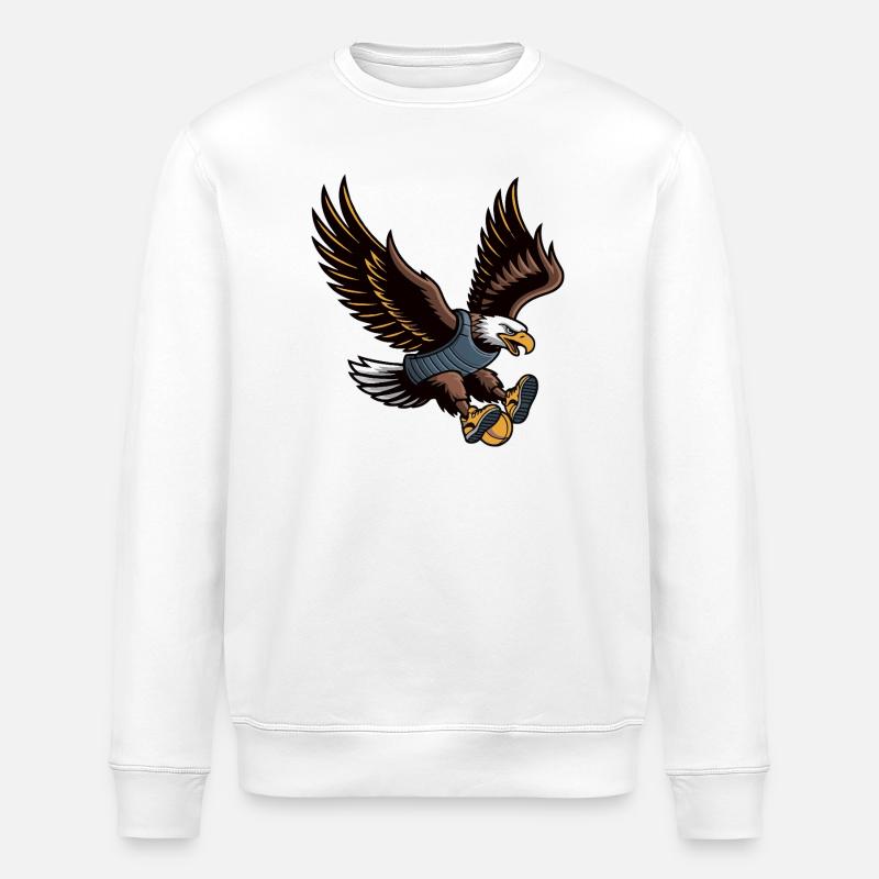 Majestic Eagle Mascot in Armor - Stanley/Stella ROLLER Unisex Organic Sweatshirt - white