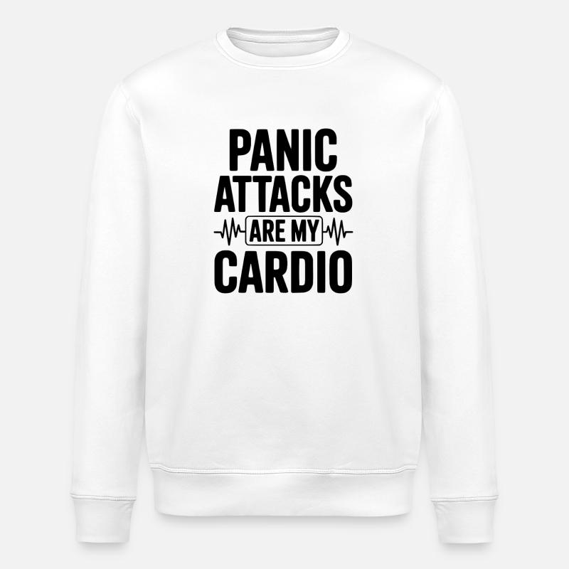Panikattacken sind mein Cardio - Stanley/Stella Unisex Bio-Sweatshirt ROLLER - Weiß