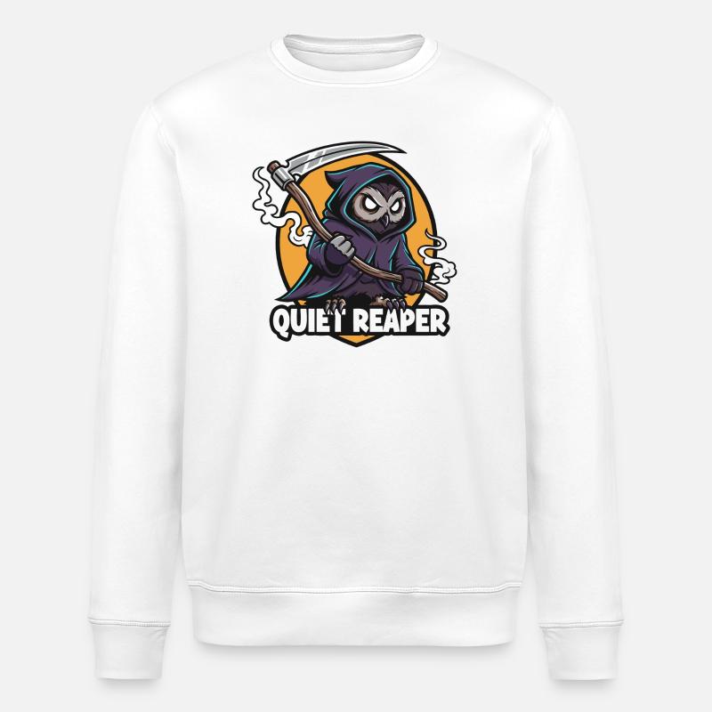 Stille Sensenjäger-Eule - Stanley/Stella Unisex Bio-Sweatshirt ROLLER - Weiß