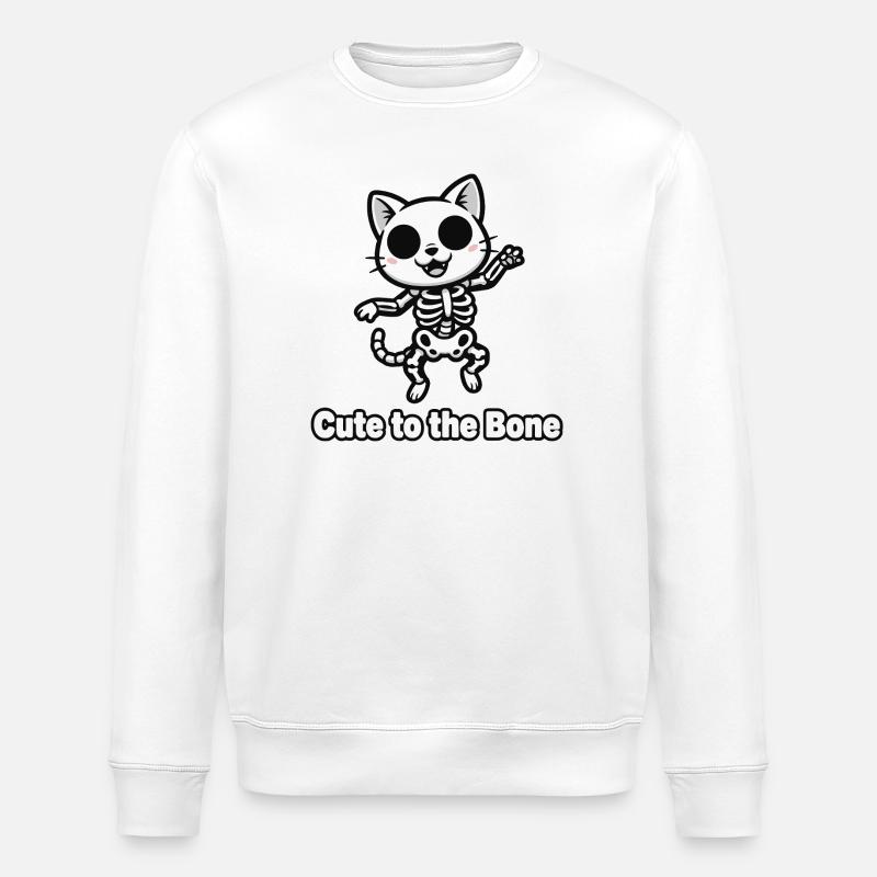 Squelette de chat mignon jusqu’aux os - Sweat bio ROLLER Stanley/Stella Unisexe - blanc