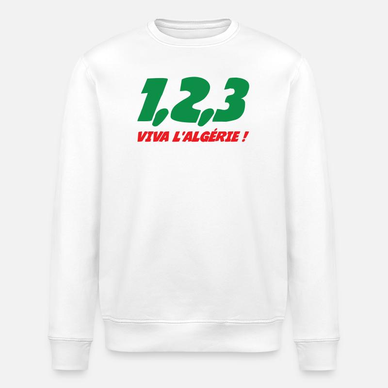 1, 2, 3 Viva l'Algérie - Stanley/Stella Unisex Bio-Sweatshirt ROLLER - Weiß