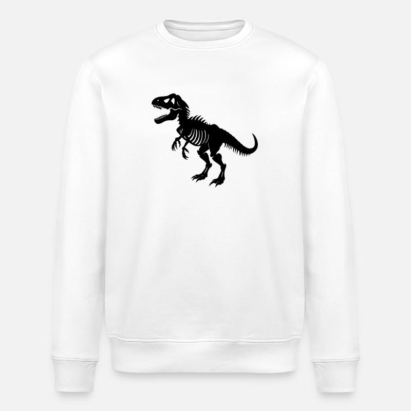 T-rex fossil - Stanley/Stella ROLLER Unisex Organic Sweatshirt - white