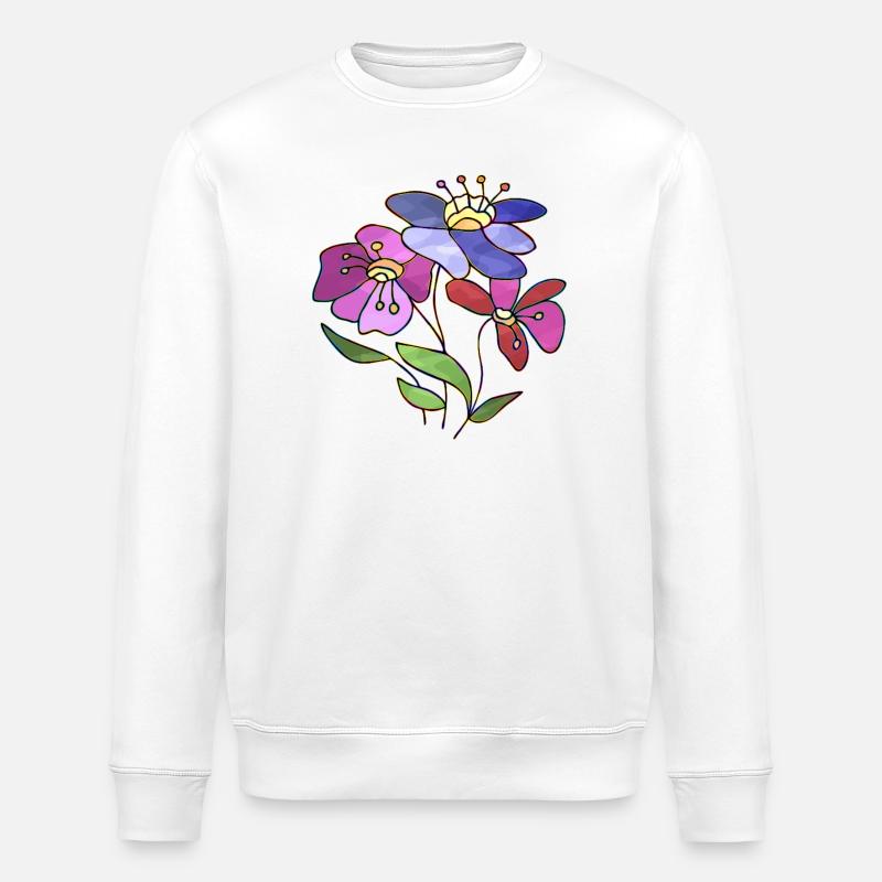 Blumen - Stanley/Stella Unisex Bio-Sweatshirt ROLLER - Weiß