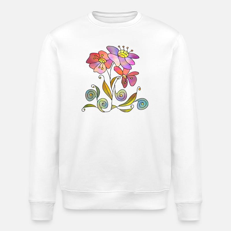 Blumen - Stanley/Stella Unisex Bio-Sweatshirt ROLLER - Weiß