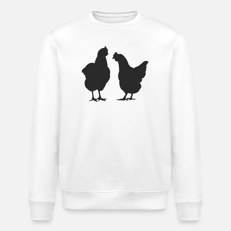 Silhouette des deux poulets - Sweat bio ROLLER Stanley/Stella Unisexe - blanc