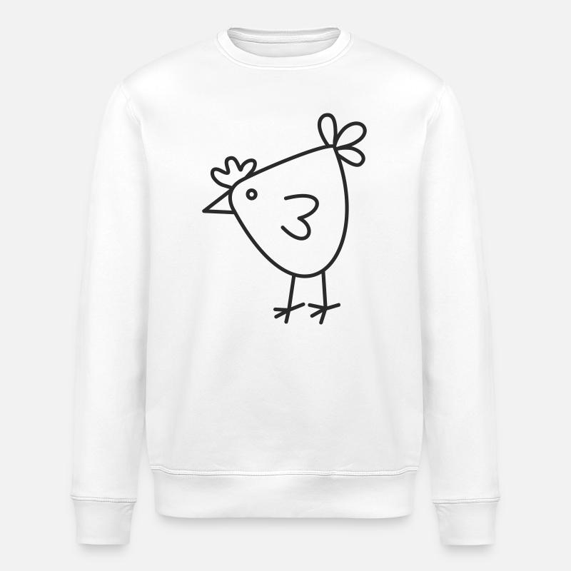 Dessin animé Joyeuse Poule - Sweat bio ROLLER Stanley/Stella Unisexe - blanc