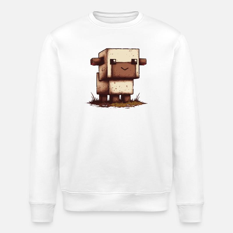 Pixel Sheep Retro Look - Stanley/Stella ROLLER Unisex Organic Sweatshirt - white