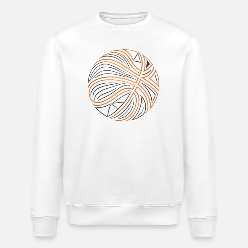 Fadenwirbel Orange Schwarz - Stanley/Stella Unisex Bio-Sweatshirt ROLLER - Weiß