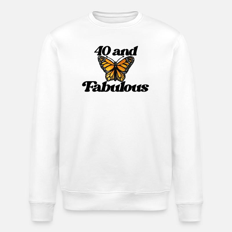 Monarch Ember Wing - Stanley/Stella ROLLER Unisex Organic Sweatshirt - white