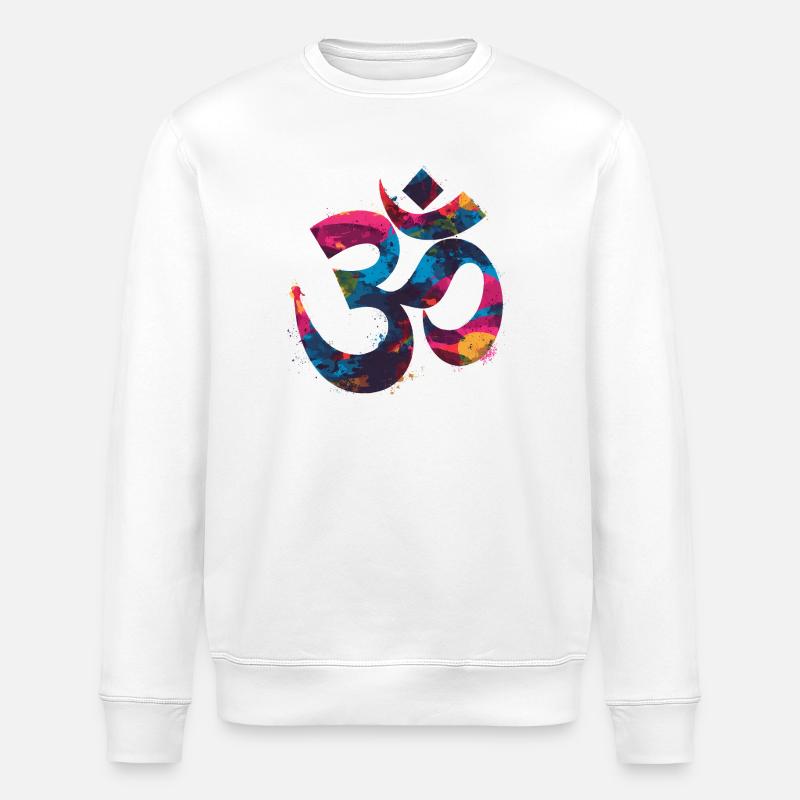 Buntes Om Symbol im Graffiti Style - Stanley/Stella Unisex Bio-Sweatshirt ROLLER - Weiß