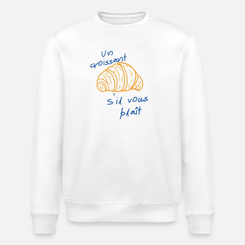 Un croissant s’il vous plaît  - Sweat bio ROLLER Stanley/Stella Unisexe - blanc