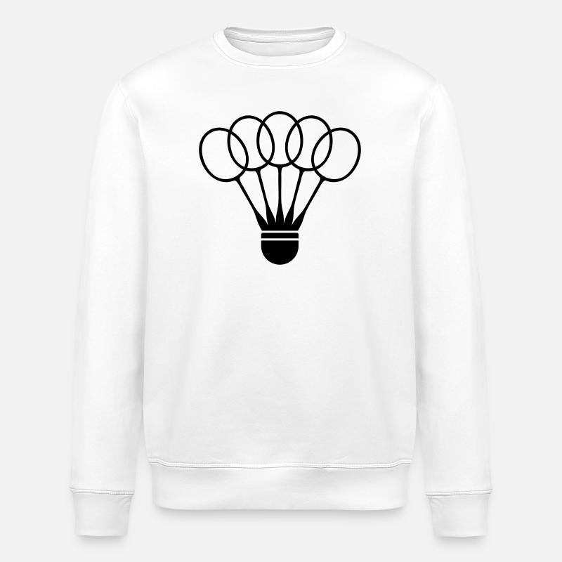 Badminton Federball mit Schläger Fächer - Stanley/Stella Unisex Bio-Sweatshirt ROLLER - Weiß