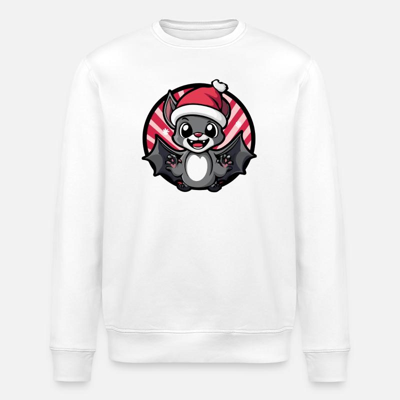 Kawaii Weihnachtsfledermaus - Stanley/Stella Unisex Bio-Sweatshirt ROLLER - Weiß