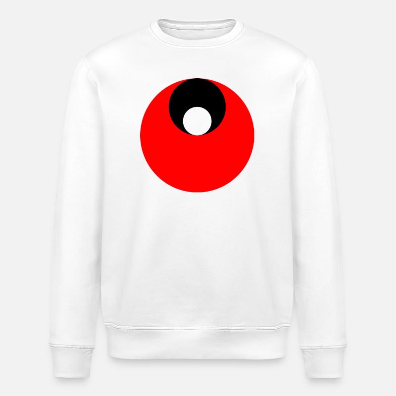 3 circles, red, black and white - Stanley/Stella ROLLER Unisex Organic Sweatshirt - white